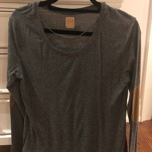 Grey Zara long sleeve with brown shoulder patches